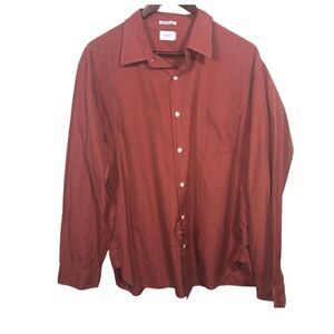 J. Crew Men's Red Striped Button Down Shirt